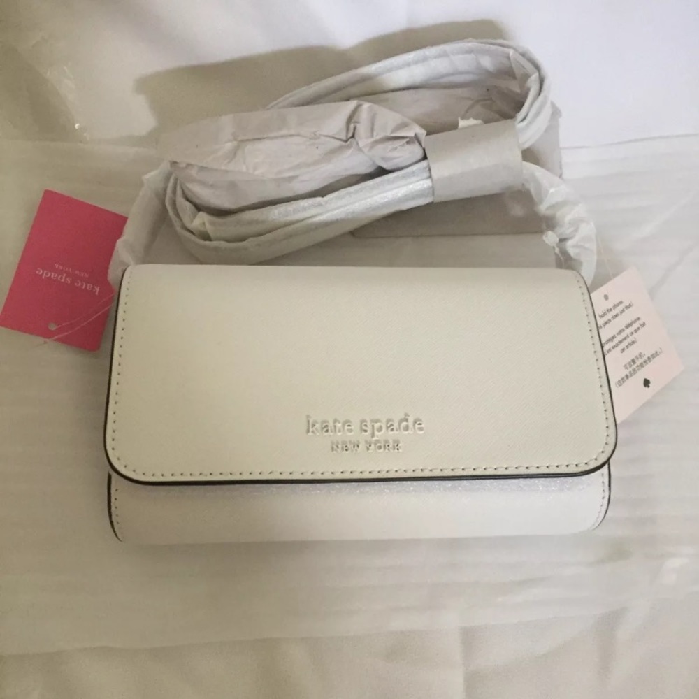 Kate Spade Cameron SmallFlap Crossbody Optic White